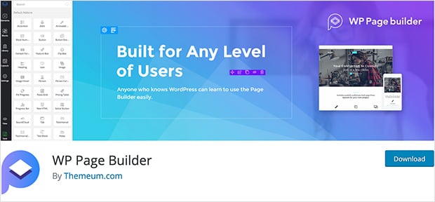 WP Page Builder is the top free WordPress page builder plugin