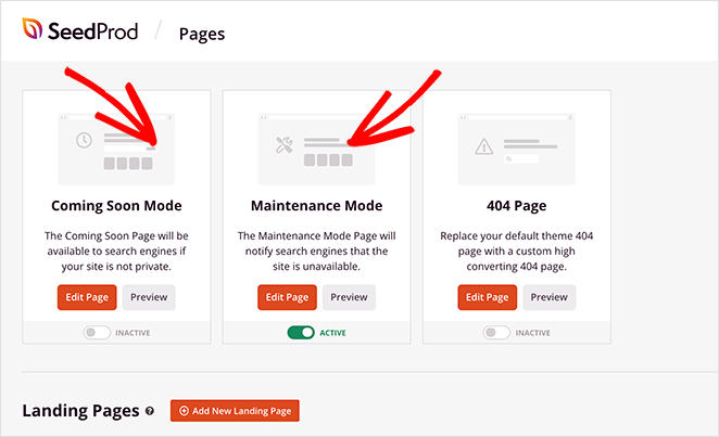 with SeedProd you can activate both maintenance mode and a coming soon page