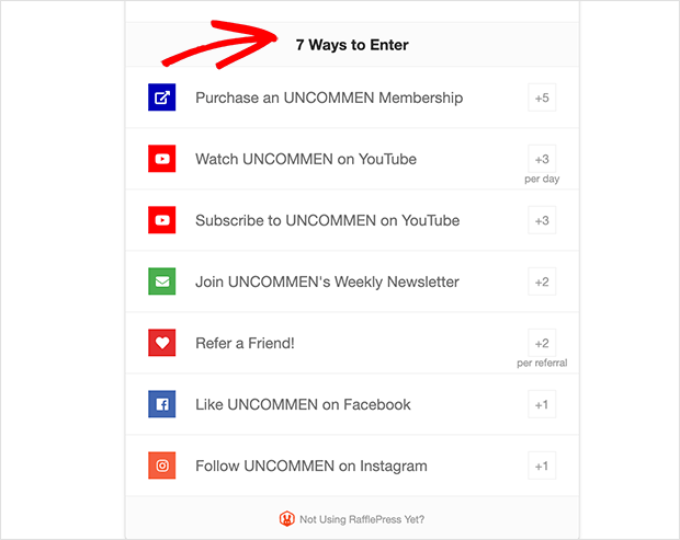 Offer easy ways to enter on your giveaway landing page