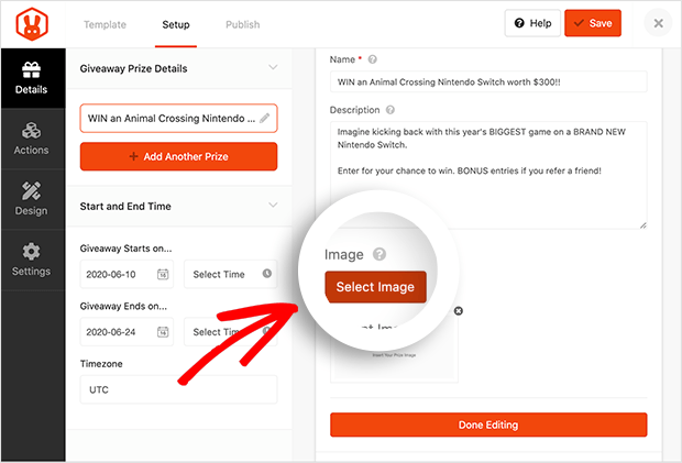 select-contest-image - SeedProd Choose an image for your giveaway landing page