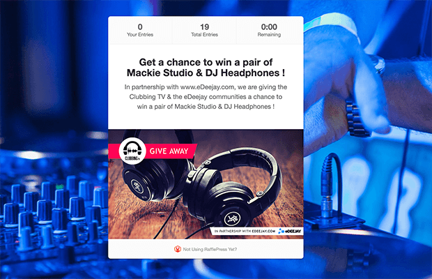 Brand partnership giveaway landing page example