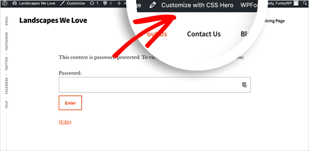Customize your password protected page with CSS hero