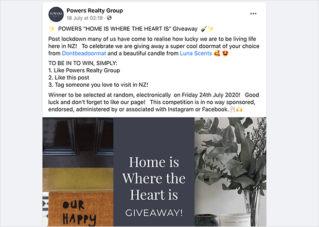 Visit a facebook group, giveaway idea