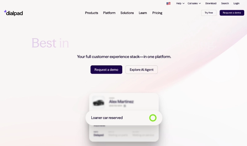 dialpad - SeedProd Dialpad AI phone system showing live call transcription and call summaries