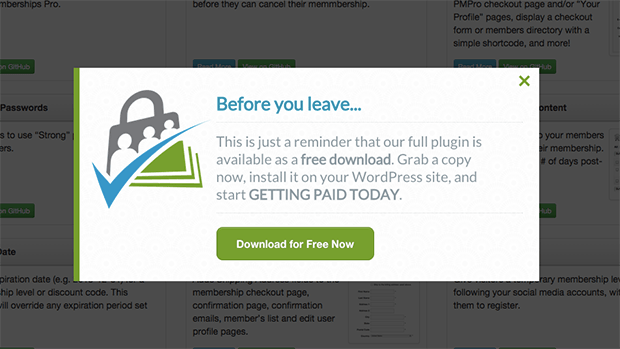 exit-intent-popup - SeedProd exit intent popup example