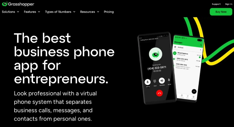 grasshopper - SeedProd Grasshopper virtual phone number service for solopreneurs and small teams