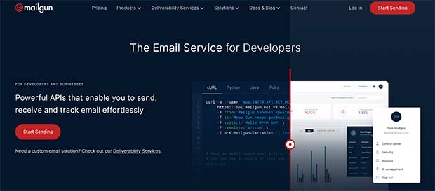 Mailgun is offers one of the best SMTP services for developers