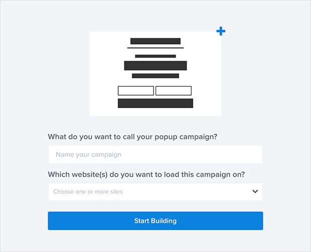 Give your exit popup template a name and connect it to a website