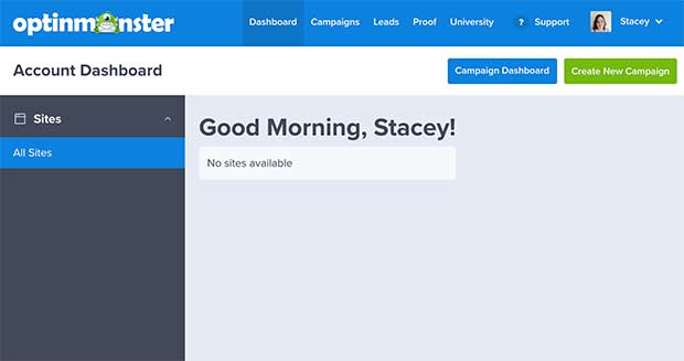 optinmonster-account-area - SeedProd create exit popup WordPress with optinmonster