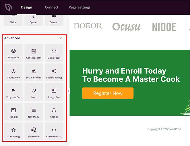 advanced-landing-page-elements - SeedProd SeedProd includes landing page focused content elements to help generate leads