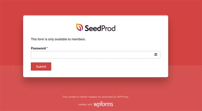Customized WordPress password protect form