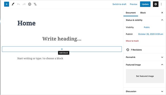 You can edit your WordPress homepage using the WordPress block editor