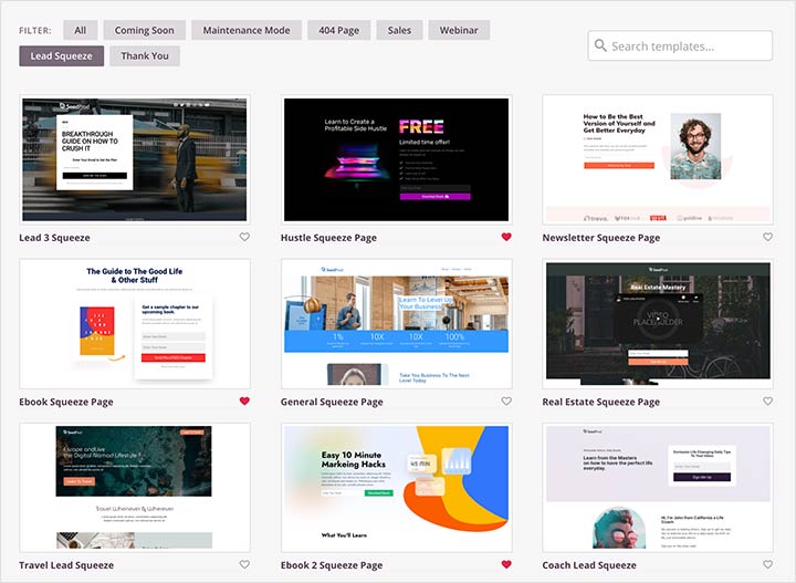 landing-page-templates - SeedProd WordPress landing page templates
