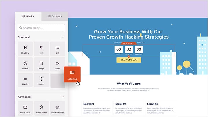 drag-and-drop-landing-page-builder - SeedProd seedprod ランディングページのテンプレートとビルダーの機能