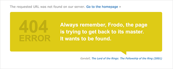 IMDB best 404 page design example