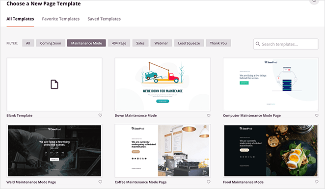 Choose a WordPress maintenance mode template