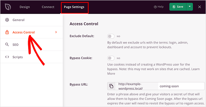 page-settings-access-controls - SeedProd SeedProd access controls