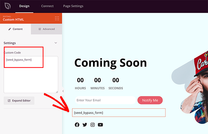 coming soon page password form shortcode