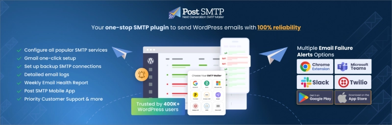 postsmtp - SeedProd Post SMTP WordPress plugin configuration with email log option