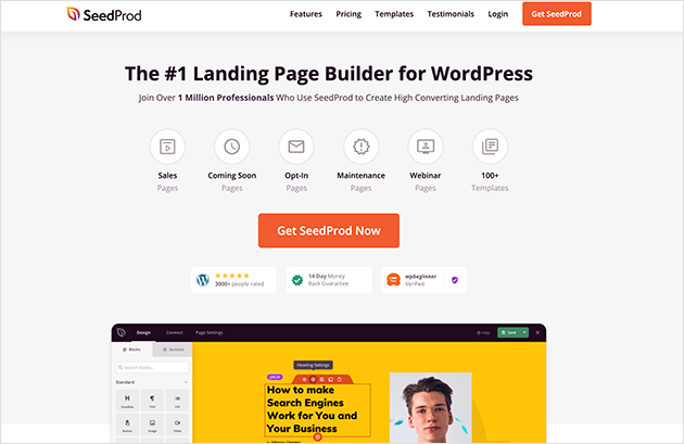 SeedProd WordPress landing page plugin vs Elementor and WPBakery