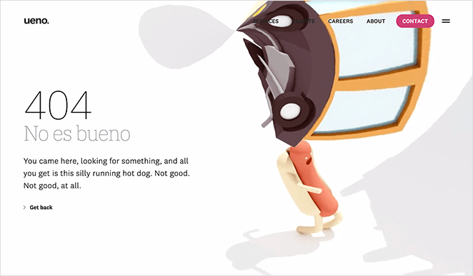 Ueno creative 404 page examples