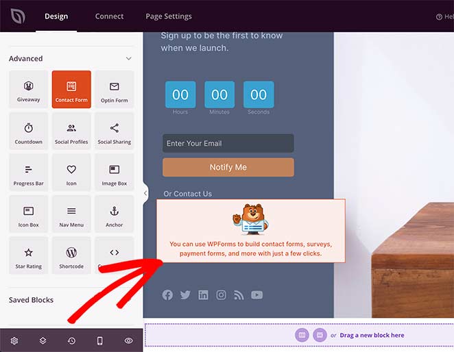 add a contact form to your coming soon page in WordPress