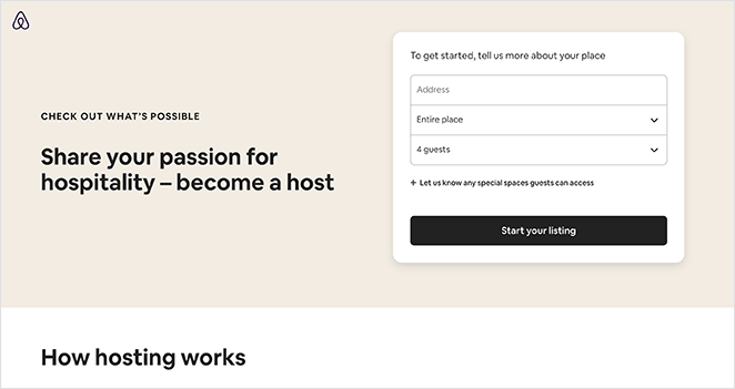 airbnb-landing-page - SeedProd Airbnb landing page example