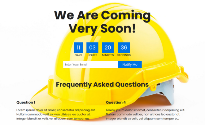 Preview your custom under construction page in WordPress