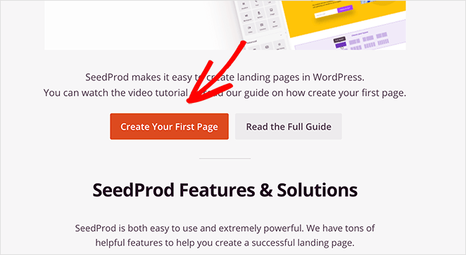 Create your first seedprod landing page
