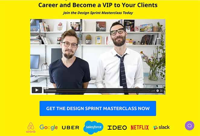 Design sprint masterclass sales page example