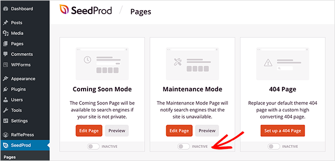 How to disable maintenance mode in wordpress