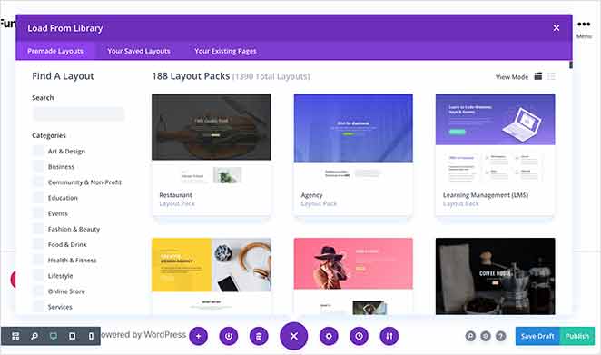 divi landing page templates