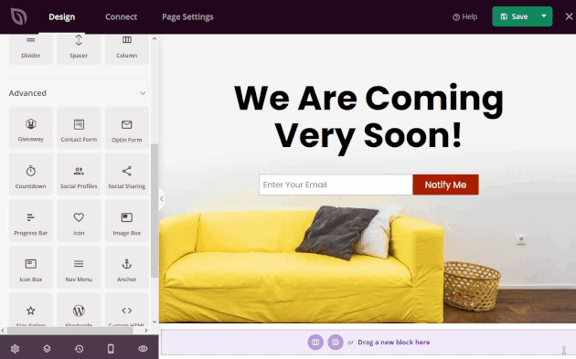 drag-and-drop-countdown-timer - SeedProd add a drag and drop countdown timer to your under construction page