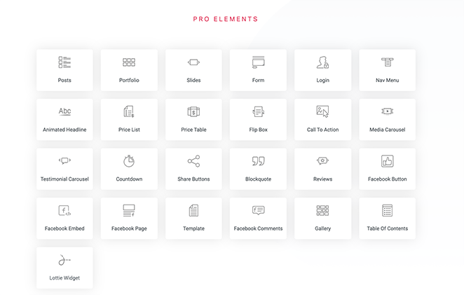 Elementor pro content elements