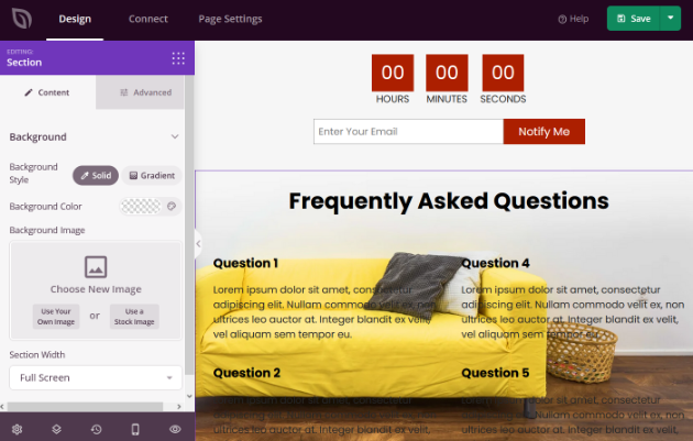 faq-section - SeedProd faq section on an under construction page