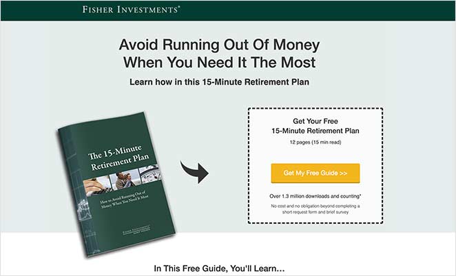 Fisher Investments ebook squeeze page example