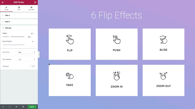 flipbox-effects - SeedProd Elementor flipbox content element. Elementor vs beaver builder vs seedprod