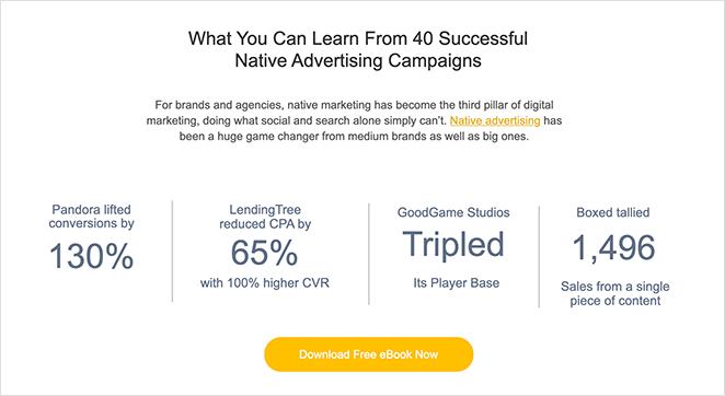 Case studies on landing pages