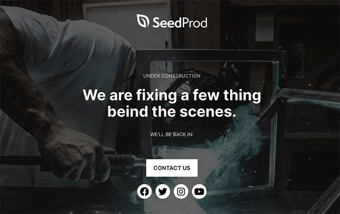 seedprod maintenance mode templates