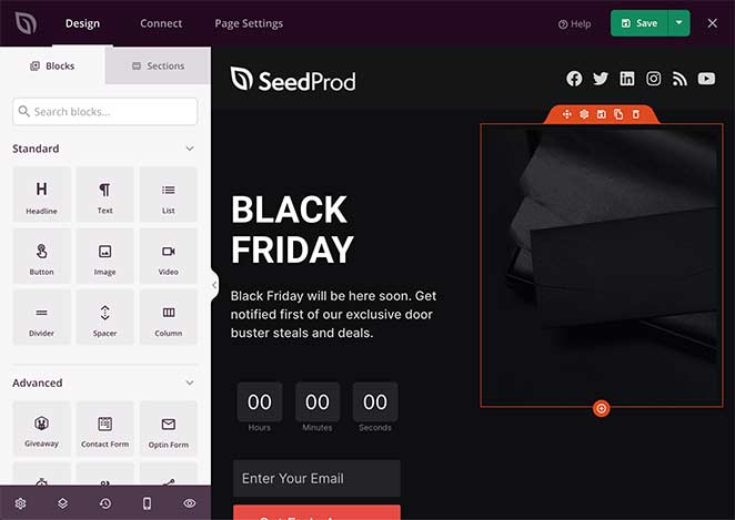 SeedProd visual drag and drop page builder