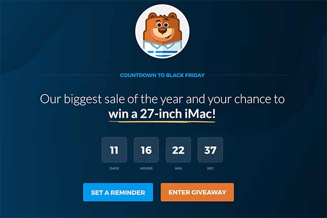 WPForms black friday sales landing page design