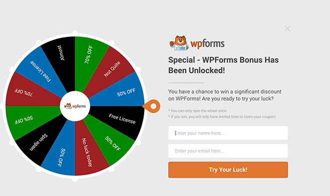 Exemple de page squeeze WPForms