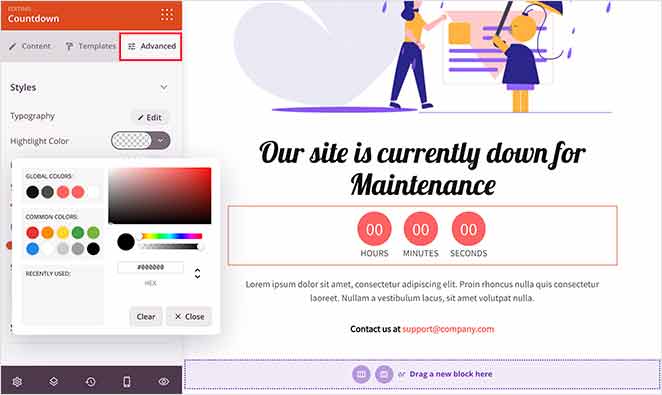 advanced-block-settings - SeedProd Advanced landing page block settings