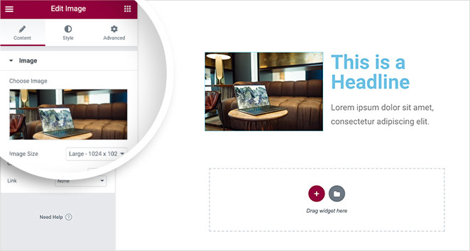 Edit page elements with Elementor content settings