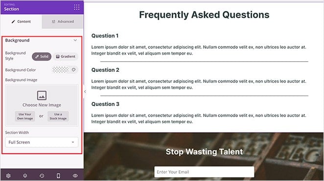 add a faq section to your video landing page