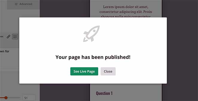 landing-page-is-published - SeedProd your mobile landing page has been published