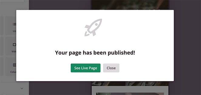 landing-page-published-min - SeedProd Your landing page has been published in WordPress