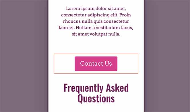 mobile-landing-page-contact-button - SeedProd mobile landing page contact us button