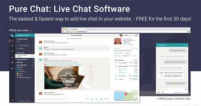 Pure chat free live chat software