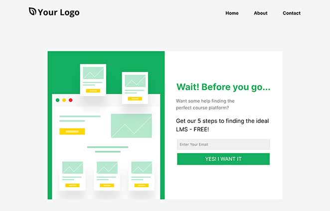 Lead Squeeze Wait landing page template WordPress